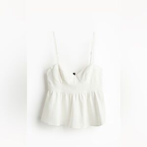 Linen blend bustier top H&M